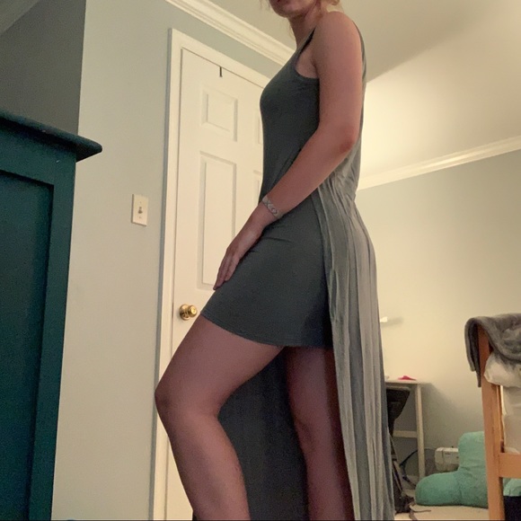 Athleta layered maxi dress with high slit (EUC) - Picture 2 of 4